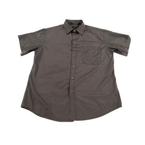 00193 - FLEX Men's Luxury Collection Gray Short Sleeve Button‎ Down Shirt Size L